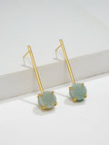 Discover long green amazonite earrings with elegant, natural beauty. Perfect for adding a fresh and calming touch to any outfit or special occasion. | Lili Origin