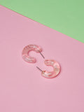 Pink Resin Hoop Earring - Lili-Origin