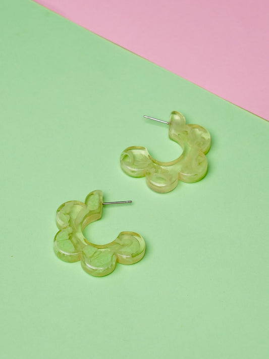 Green C resin earring
