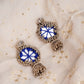 Blue Jhumka - Fabric Earring