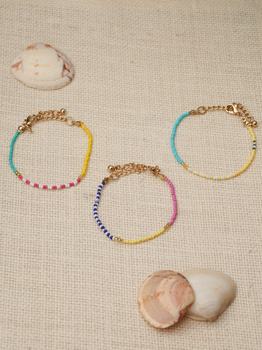 3 Pack colorful beaded bracelets