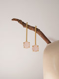 Long Rose Quartz Crystal Earring - Lili-Origin