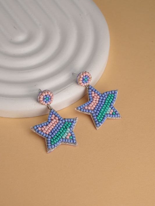 Star embroidery Earring