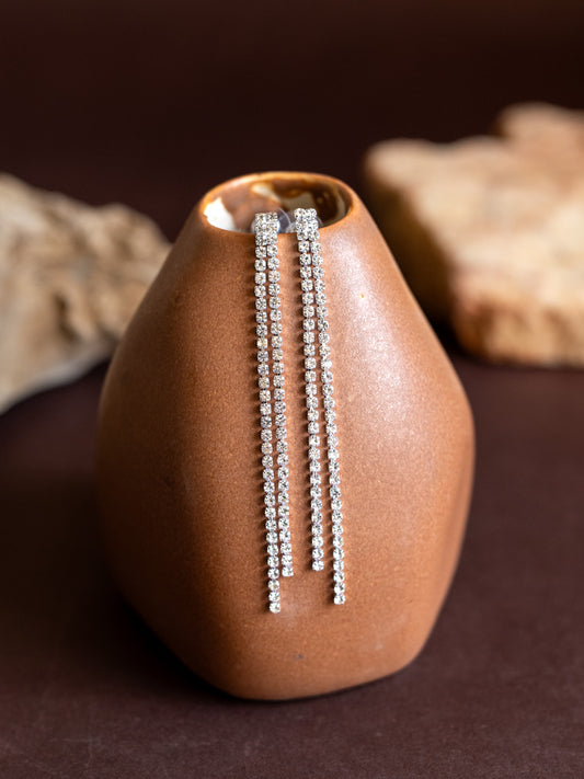 Crystal Cascade Party Statement Earrings