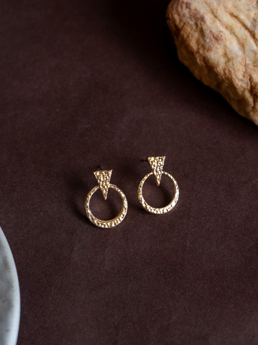 Textured Triangle Hoop Earrings