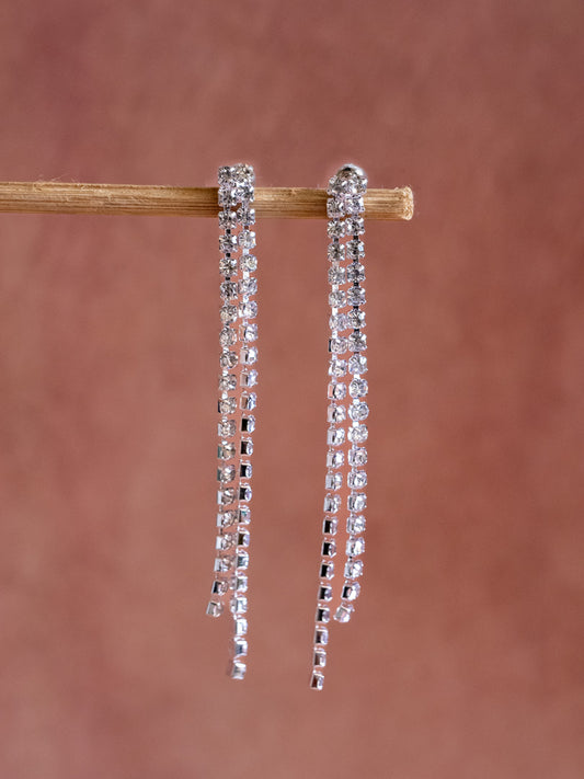 Crystal Cascade Party Statement Earrings