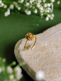 Rose Brass Ring Adjustable (Anti Tarnish)