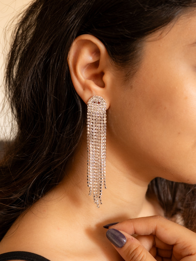 Multi-Line Sparkle Party Earrings
