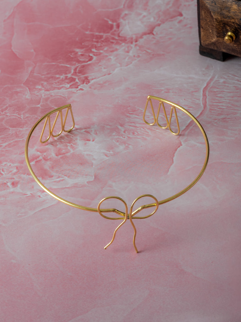 Bow Knot Hair Cuff Brass Adjustable (Anti Tarnish)