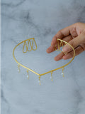 Pearl Cascade Hair Cuff Brass Adjustable (Anti Tarnish)