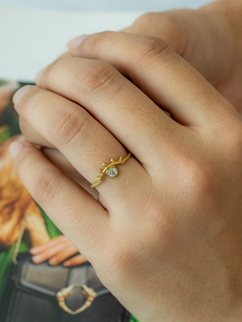 Evil Eye Glow Brass Adjustable Ring (Anti Tarnish)
