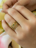 Wavy Spark Brass Adjustable Ring (Anti Tarnish)