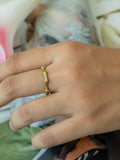 Bamboo Spark Brass Adjustable Ring (Anti Tarnish)