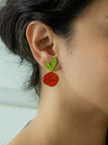 Citrus Pop Hand-Painted Brass Earrings