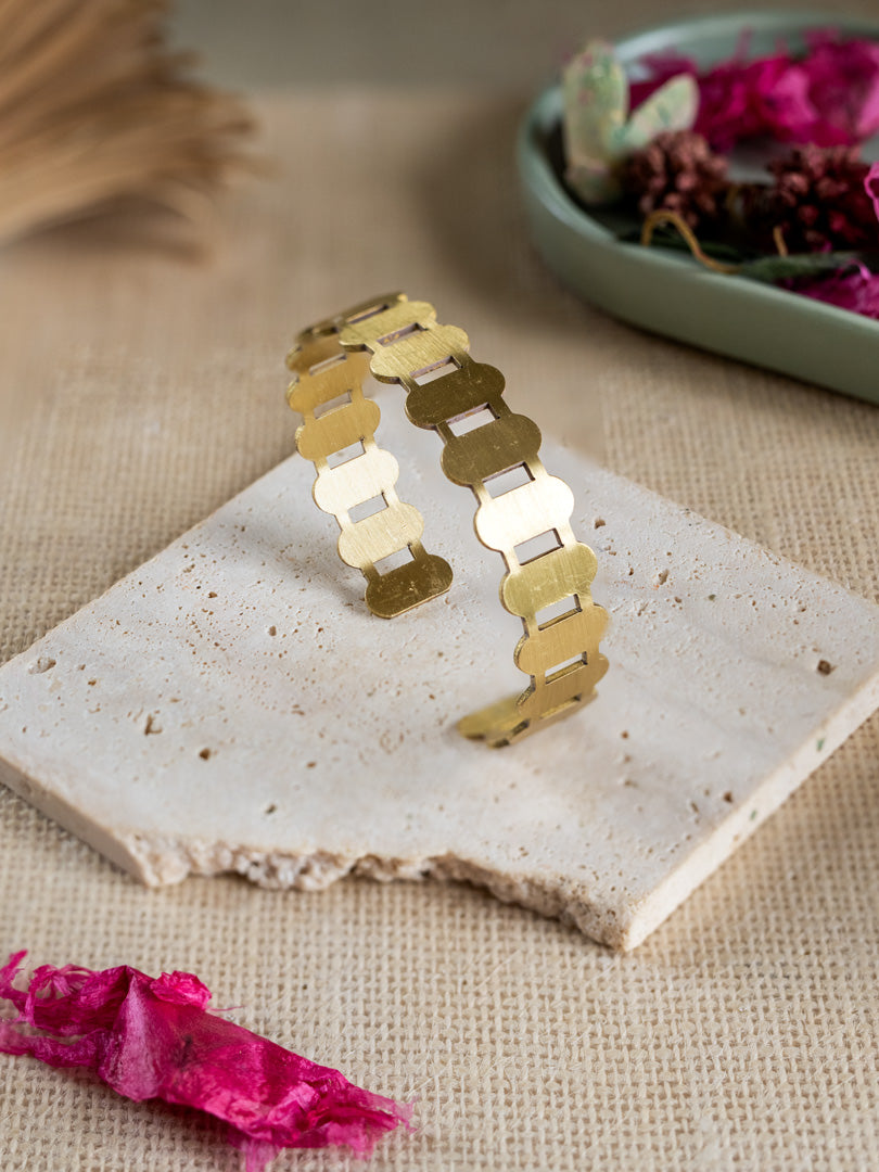 Fence Brass Bracelet Adjustable (Anti Tarnish)