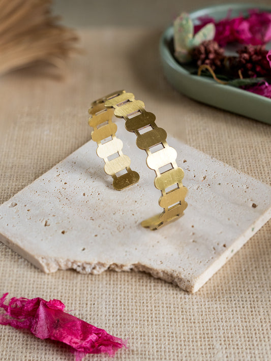 Fence Brass Bracelet Adjustable (Anti Tarnish)