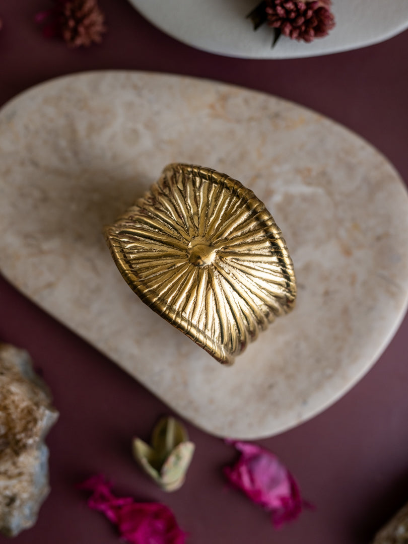 Mystic Dune Statement Cuff Brass Bracelet (Anti Tarnish) Adjustable