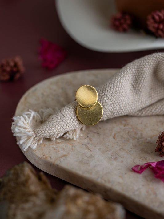 Duo cirq Brass Adjustable Ring (Anti Tarnish)