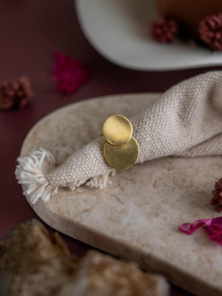 Duo cirq Brass Adjustable Ring (Anti Tarnish)