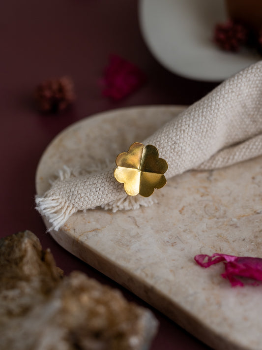 QuatraBloom Brass Adjustable Ring (Anti Tarnish)