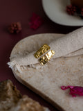 Planished Statement Adjustable Brass Ring (Anti Tarnish)