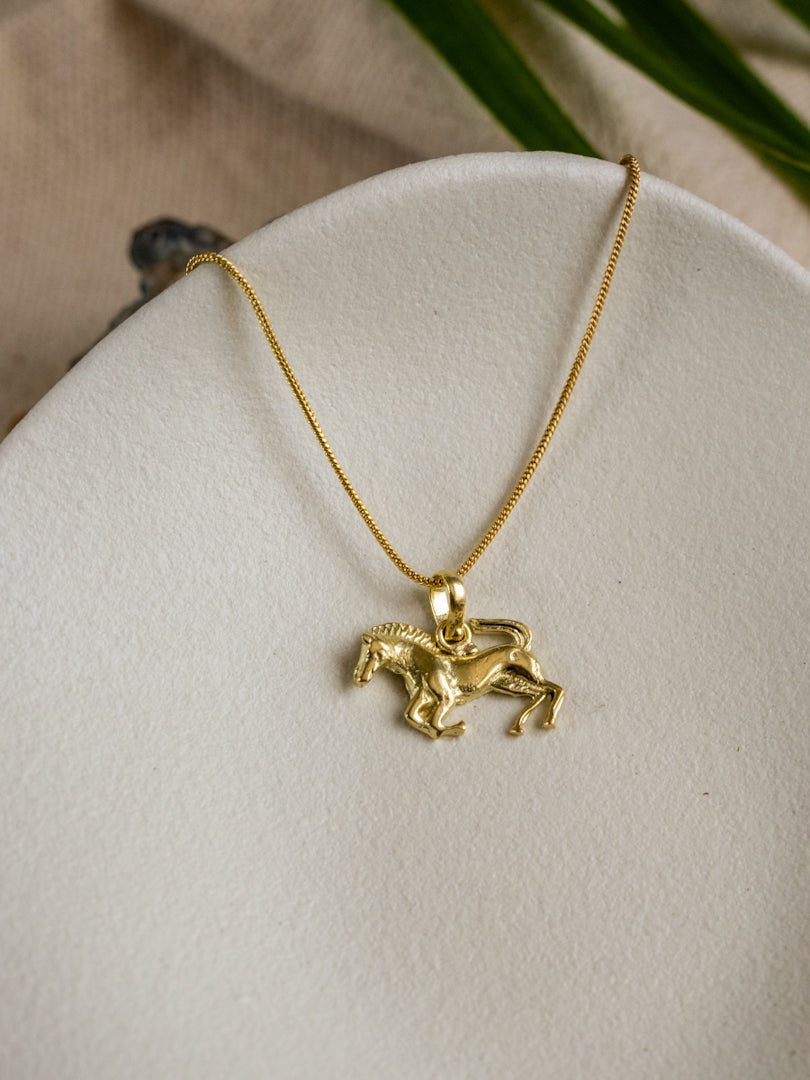 Horse Brass Necklace (Anti Tarnish)