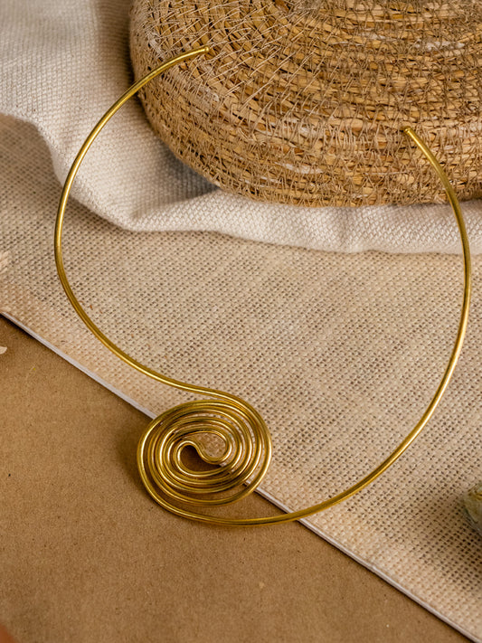 Gyre Statement Brass Adjustable Choker (Anti Tarnish)