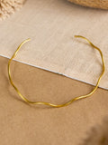 Arco Wavy Statement Brass Adjustable Choker (Anti Tarnish)
