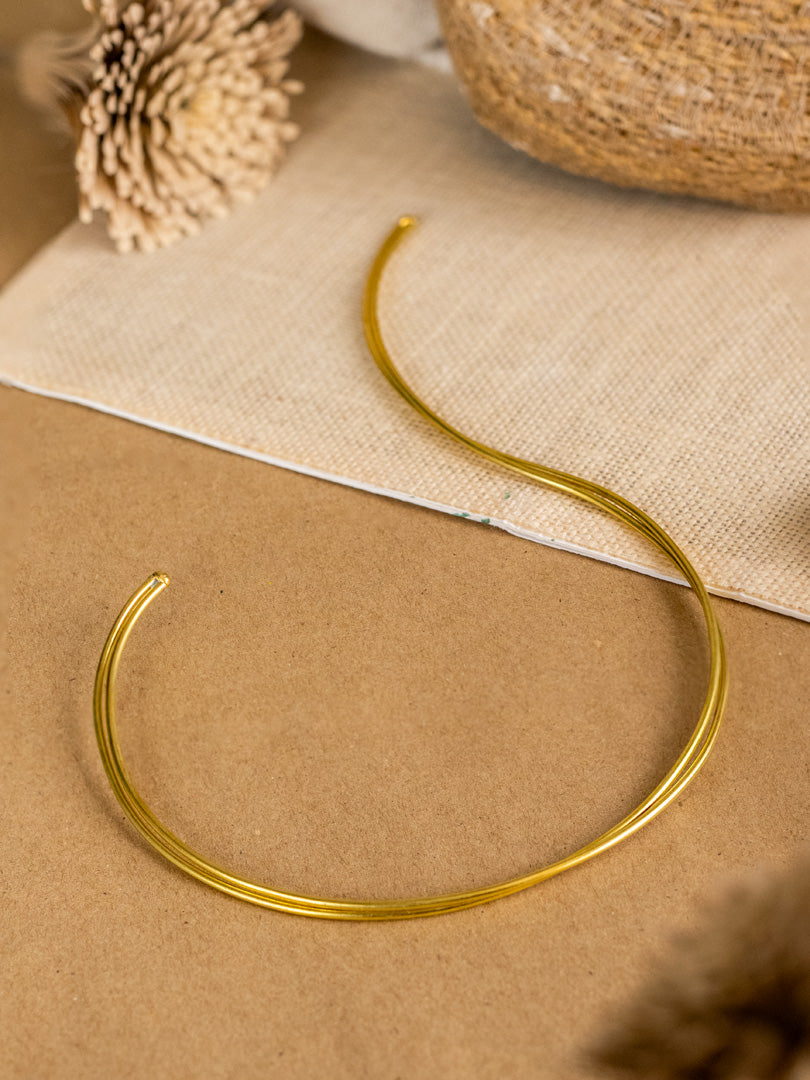 Snaro Statement Brass Adjustable Choker (Anti Tarnish)