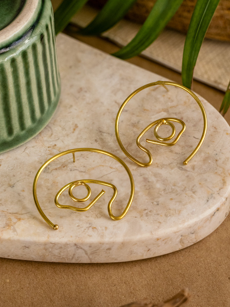 Nazar Evil Eye Brass Earring (Anti Tarnish)