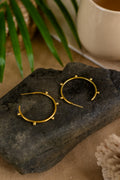 Dotline Hoop Brass Earring (Anti Tarnish)
