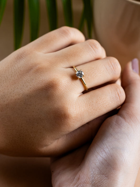 Crystal Glow Brass Adjustable Ring (Anti Tarnish)