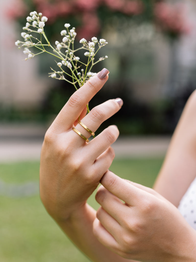 Double Spaced Brass Ring  (Anti Tarnish)
