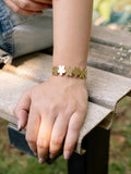 Wildflower Brass Adjustable Bracelet (Anti Tarnish)