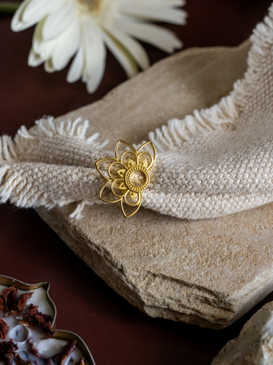 SunPetal Brass Ring Adjustable (Anti Tarnish)