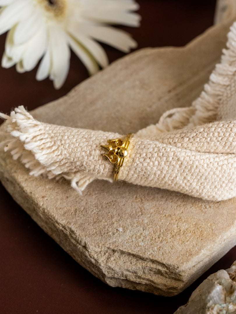 Trishul Brass Ring Adjustable (Anti Tarnish)