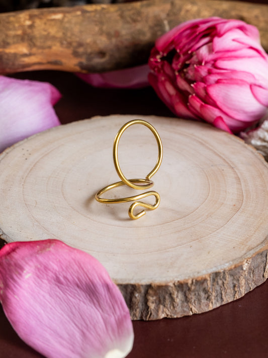 Freeform Loop Brass Ring (Adjustable, Anti-Tarnish)