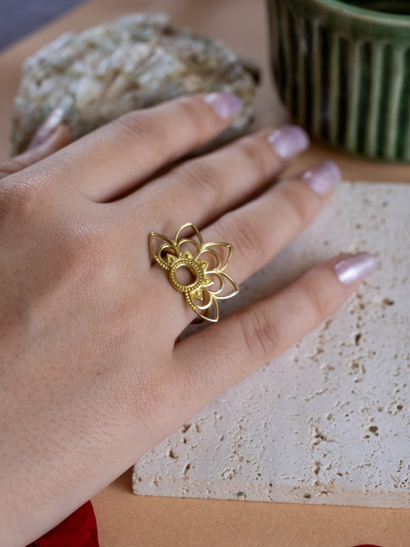 SunPetal Brass Ring Adjustable (Anti Tarnish)