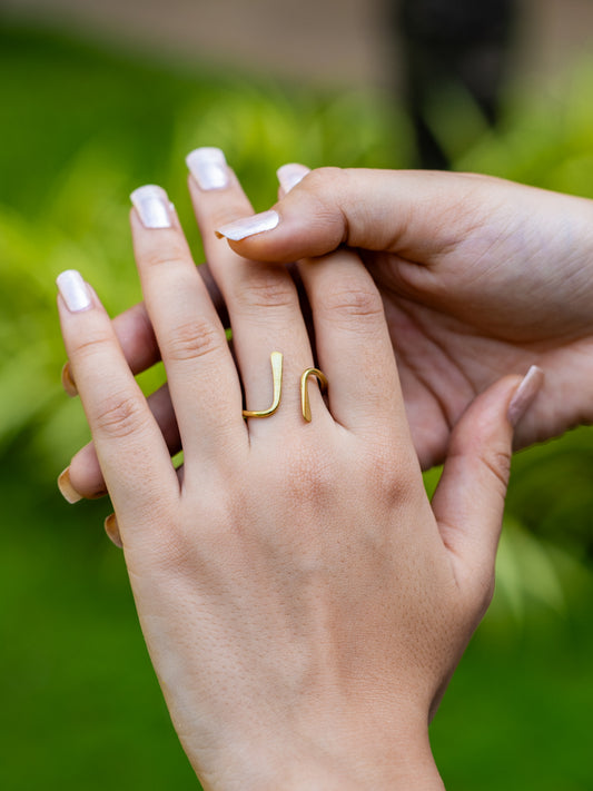 Balance Brass Adjustable Ring (Anti Tarnish)