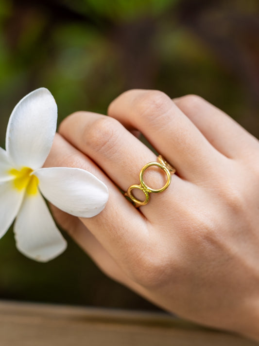 Continum Brass Adjustable Ring (Anti Tarnish)