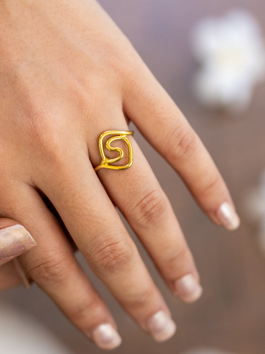 Rekha Brass Ring Adjustable (Anti Tarnish)