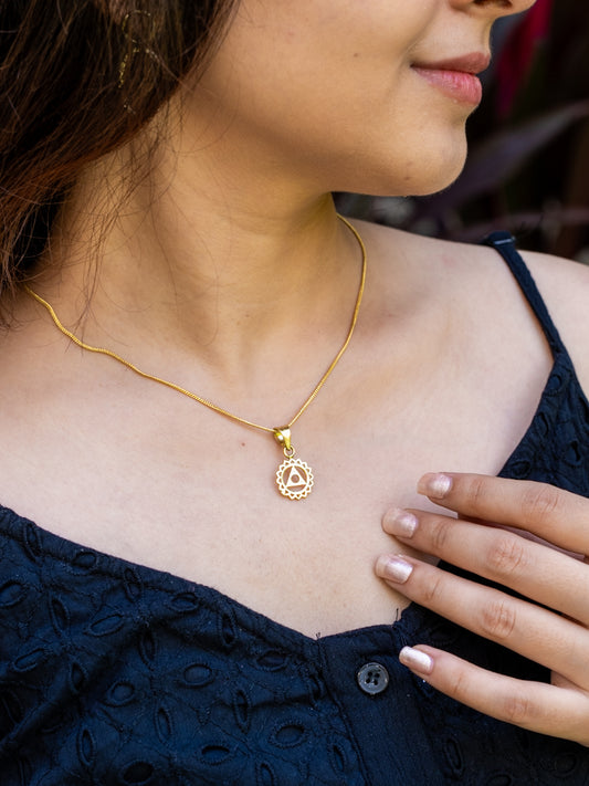 Heart Chakra Brass Necklace (Anti Tarnish)