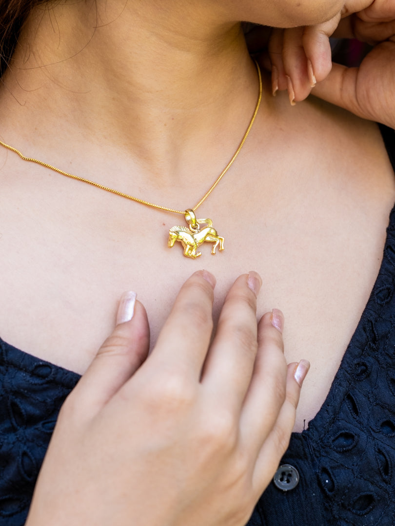 Horse Brass Necklace (Anti Tarnish)