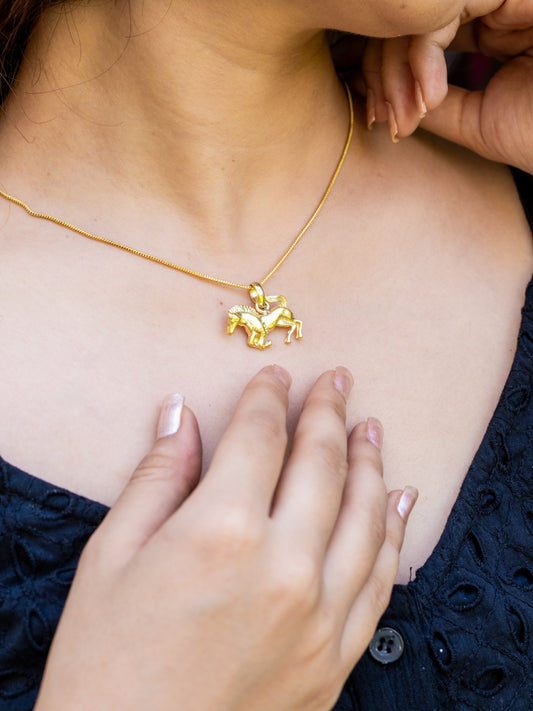 Horse Brass Necklace (Anti Tarnish)