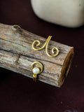 Pearl and Scroll Cuff Adjustable Bracelet (Anti Tarnish)