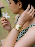 Dune Cuff Brass Adjustable Bracelet (Anti Tarnish)