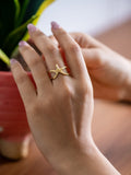 Starfish Brass Adjustable Ring (Anti Tarnish)