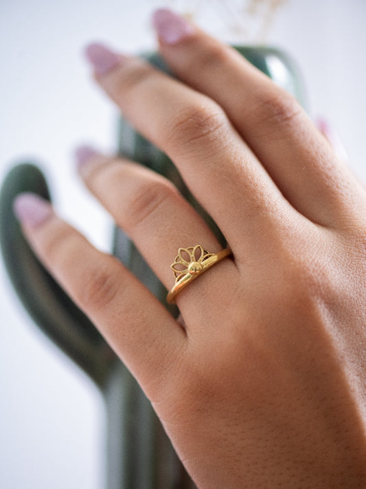 Sunbeam Brass Adjustable Ring (Anti Tarnish)