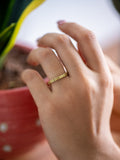 Grid Brass Brass Adjustable Ring (Anti Tarnish)