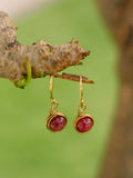 Red Globe Brass Stone Earring (Anti Tarnish)